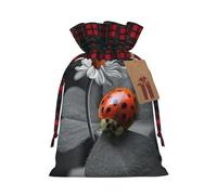 Ladybug Daisy Christmas New Year Candy Gift Bags S Size Drawstring Bags for Kids Xmas Holiday Xmas Eve Presents