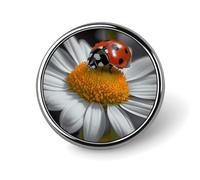 Ladybug Daisy Lapel Pin Brooches Round Fashion Brooch Pin Cute Button Badges Alloy Button Pins Enamel Pins Metal Pinback for Hat Shirt Clothing Bags