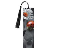 Ladybug Daisydouble Sided Printed Wooden Bookmark 18x3.1cm for Reading, A Gift for Book Enthusiasts and Readers, and A Reading Accessory for Book Enthusiasts