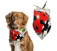 Ladybug Dog Bandana, Soft Breathable Pet Scarf, Personalized Dog Bib Kerchief for Small Medium Large Dogs Cats, Exquisite Pet Neckerchief for Daily Wear, Travel, Party