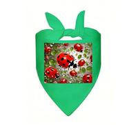 Ladybug Dog Bandana Soft Breathable Polyester Triangle Scarf for Small to Large Dogs Cats Comfortable Pet Bibs for Daily Wear Party Wedding Birthday Pet Accessories