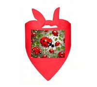 Ladybug Dog Bandana Soft Breathable Polyester Triangle Scarf for Small to Large Dogs Cats Comfortable Pet Bibs for Daily Wear Party Wedding Birthday Pet Accessories