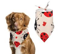 Ladybug Dog Bandana Triangle Dog Scarf Washable Polyester Dog Bibs Cute Pet Bandana for Medium Large Dogs Puppy and Cats