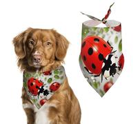 Ladybug Dog Bandana Triangle Pet Bandanas Adjustable Pet Scarf Breathable Comfort Dog Scarf Cute Soft Puppy Scarfs Washable Daily Handkerchief Cats Scarves