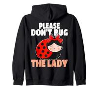 Ladybug Don't Bug The Lady Womens Girls Ladybugs Zip Hoodie