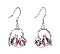 Ladybug Earrings Sterling Silver Insert Drop Earrings Ladybug Jewellery Gifts for Women