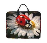 Ladybug Flower Print 14in Laptop Case Sleeve Shockproof Portable Notebook Computer Cover Protector Bag