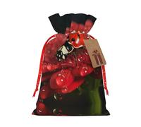 Ladybug Flower print Christmas Packing Bag Linen Bags with Drawstring Funny Wedding Present Bag