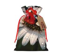 Ladybug Flower Print Eco-Friendly Gift Drawstring Bag Holiday Present Pouches Party Favors Goodie Bags