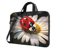 Ladybug Flower Print Laptop Bag For Ultra-Thin Portable Business Casual Single Shoulder Messenger Bags