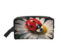 Ladybug Flower Print Toiletry Bag for Women Men Travel Makeup Bag Large Capacity Cosmetic Storage Bag Pouch