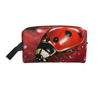 Ladybug Flower Print Toiletry Bag for Women Men Travel Makeup Bag Large Capacity Cosmetic Storage Bag Pouch