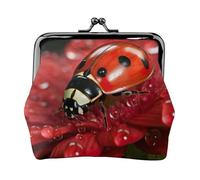 Ladybug Flower Print Versatile Coin Purse Exquisite Mini Wallet Cute Change Pouch for Any Occasion