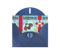 Ladybug Flower Printing Blank Pearl Paper Greeting Card,Unique Notecards Designs, Envelopes For Thank You, Invitations
