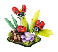 ladybug Flowers Building Block Set, 750 PCS Insect Collection Flower Bonsai Building Kit, Animals Bugs Insect Collection Display Model for Kids Adults Office Home Decoration, Gift for Nature Lovers