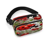 Ladybug Full Printed Fanny Pack,Zipper Belt Bag Cute Crossbody Bag Hip Bum Bag with Adjustable Strap