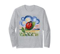 Ladybug Garden Leaf Wildflower Meadow Nature Lover Long Sleeve T-Shirt