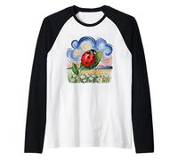 Ladybug Garden Leaf Wildflower Meadow Nature Lover Raglan Baseball Tee