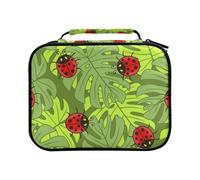 Ladybug Green Leaves Colored Pencil Bag Large Capacity Pencil Case for Colouring Pencils Pen Bag Marker Organizer