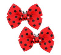 Ladybug Hair Clips - 2PCS Red Bow Polka Dot Hair Accessories, Ladybug Accessories, Ladybug Hair Accessories, Lady Bug Barrettes for Spring Summer Costume Cosplay Accessories for Women, Birthday Gift