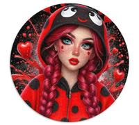 Ladybug Hoodie Red Heart Pattern 1000 Piece Jigsaw Puzzle Jigsaw Puzzle for Adults Stress Relief Gift 1000pcs (67.5x67.5cm)