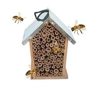 Ladybug House | Wooden Ladybug Habitat - Decorative Habitat for Ladybugs, Nesting Box, Outdoor Backyard Decor, Easy to Install, Lady Fly House with Waterproof Iron Roof