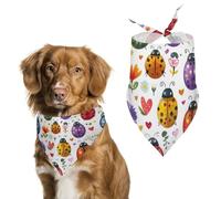 Ladybug Lady Bug Hearts Flowers Pet Scarfs Adjustable Pet Scarf Dog Bandana