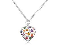 Ladybug Lady Bug Hearts Flowers Urn Necklace for Ashes Adjustable Pet Cremation Jewelry for Men Women
