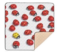 Ladybug Ladybird Kids Gym Activity Floor Mat 50" x 50" Yellow