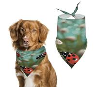 Ladybug Landscape Dog Bandanas Adjustable Puppy Bandana Breed Bib Handkerchief Washable Triangle Pet Scarf Cat Dogs Kerchief Triangle Bibs Scarf for Small Medium Large Dogs