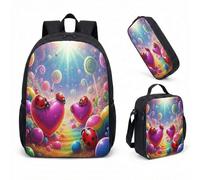 Ladybug Lily of the Valley 17 Inch Backpack Set 3 Pcs Kids School Bag Nature Print Fantasy Art Floral Illustration (10)