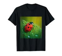 Ladybug Macro Nature Leaf Dew Drops Bug Entomology Value Graphic T-Shirt
