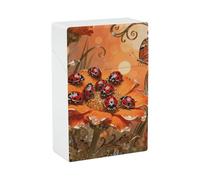 Ladybug Marigold Bloom Cigarette Case Stylish Plastic Cigarette Holder Box for Women Men Portable Crush-Proof Cigarette Organizer