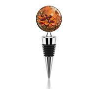 Ladybug Marigold Bloom Wine Bottle Stopper Reusable Metal Bottle Stopper with Rubber Seal Decorative Wine Saver Stoppers for Champagne Liquor Beverage Wedding Party Bar Decor