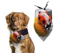 Ladybug on Daisy Flower Dog Bandana Triangle Pet Bandanas Adjustable Pet Scarf Breathable Comfort Dog Scarf Cute Soft Puppy Scarfs Washable Daily Handkerchief Cats Scarves