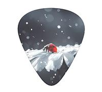 Ladybug On Daisy Flower Guitar Plectrums 12 Pieces Set - Comfortable In The Hand With Smooth Edges Three Thicknesses To Match
