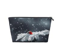 Ladybug On Daisy Flower Leather Travel Wash Bag, Stylish and Durable, Easy to Carry