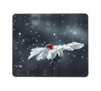 Ladybug On Daisy Flower Non-Slip Rubber Base Mouse Pad with Lock Edge, Large Extended Desk Mat for Enhanced Game Work