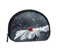 Ladybug On Daisy Flower Portable Mini Change Storage Bag, Stylish and Compact Coin Purse, Suitable for Daily Carrying