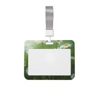 Ladybug on Daisy Flower Print Horizontal Card Badge Holder Appropriate for Teachers Students Doctors Office Staff