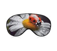 Ladybug on Daisy Flower Sleep Mask,Adjustable Strap Sleeping Mask, Complete Light Blocking Sleep Shade Cover,Soft Breathable Comfortable Blindfold for Women and Men