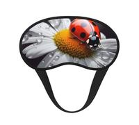Ladybug on Daisy Flower Sleep Mask for Side Sleeper, Blackout Eye Mask for Women Men, Zero Pressure Sleeping Masks Soft Breathable Eye Cover Comfortable Blindfold Eyeshade for Night Sleep