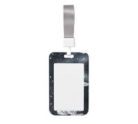 Ladybug On Daisy Flower Vertical Id Card Badge Holder with Neck Strap, Printed Waterproof Name Card Holder for Work Office Nurse School