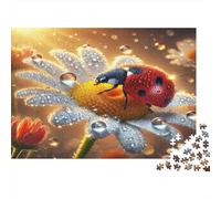 Ladybug on Flower Jigsaw Puzzle 1000Pc Recycled Paper for Adults Puzzle for Adults Fun Challenging Family Game Fun Home Activity Great Gift for Relaxation Creativity 38x26cm/1000pcs
