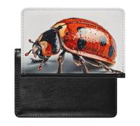 Ladybug on White Background Passport Holder & Travel Wallet Passport Cover Protector Essentials with Credit Card Slots
