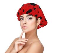 Ladybug Pattern Silk Bonnet for Sleeping Women Men - Adjust Satin Bonnet for Sleeping, Soft Comfrt Hair Bonnet for Sleeping