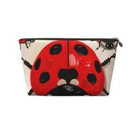 Ladybug Print Printed Travel Cosmetic Bags with Gold Zipper Makeup Organizer Cosmetic Case Toiletry Bag for Women Mom Girls