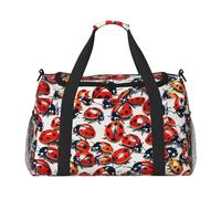 Ladybug Print Stylish Foldable Carry On Tote with Waterproof Zipper for Weekend Getaways Bag