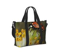 Ladybug Print Travel Hand Bag Lightweight Foldable Carry Tote for Weekend Trip Vacation Airplane