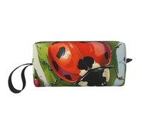 Ladybug Printed Makeup Bag Simple Travel Cosmetic Bags Waterproof Cosmetic Case Toiletry Bag Organizer for Women Mom Girls